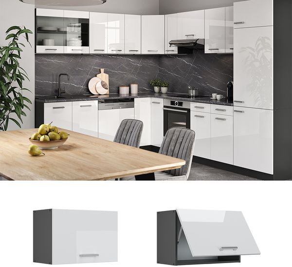 Hängeschrank R-Line Weiß Hochglanz 60 cm Flach Vicco Bild 2