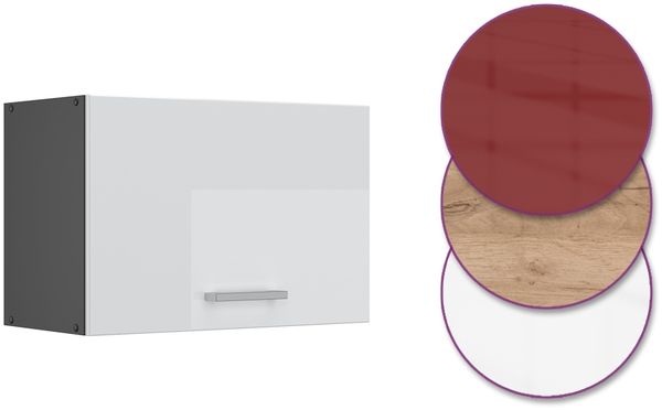 Hängeschrank R-Line Weiß Hochglanz 60 cm Flach Vicco Bild 6