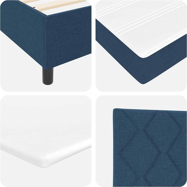 vidaXL Boxspringbett mit Kissen mit Kopfteil Blau 120 x 190 cm Stoff 3344134 Bild 11