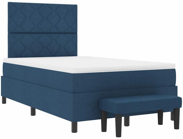 vidaXL Boxspringbett mit Kissen mit Kopfteil Blau 120 x 190 cm Stoff 3344134 Bild 7
