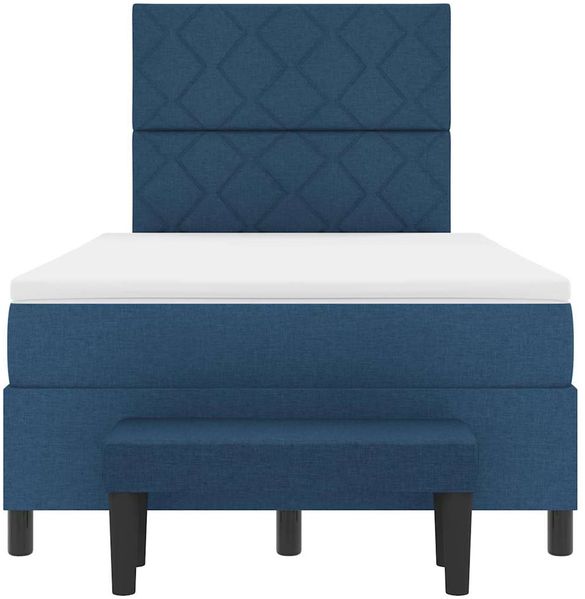 vidaXL Boxspringbett mit Kissen mit Kopfteil Blau 120 x 190 cm Stoff 3344134 Bild 8
