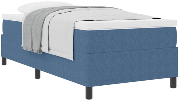 vidaXL Boxspringbett Blau und Weiß 203 x 90 x 60 cm Cordstoff 3337445 Bild 2
