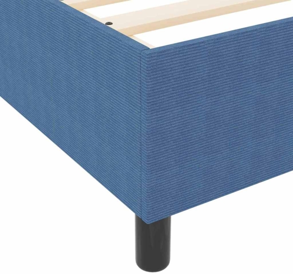 vidaXL Boxspringbett Blau und Weiß 203 x 90 x 60 cm Cordstoff 3337445 Bild 8