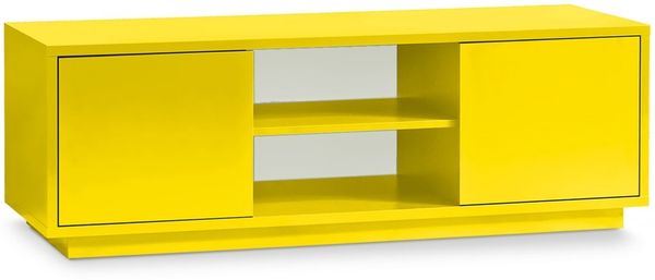 TV-Lowboard Eyecatcher - Fernseher-Tisch in Holz-Optik - HiFi-Kommode mit 2 Türen & 2 Fächern - Wohnzimmer-Möbel Gelb