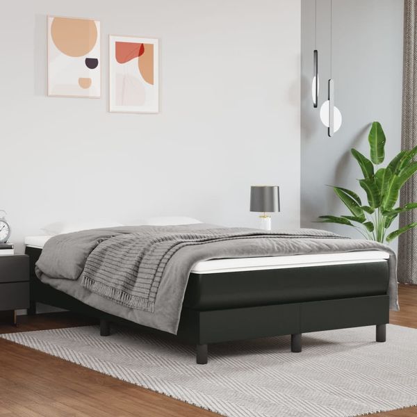 vidaXL Taschenfederkernmatratze Mittel Schwarz 120x200x20 cm Kunstleder 347762