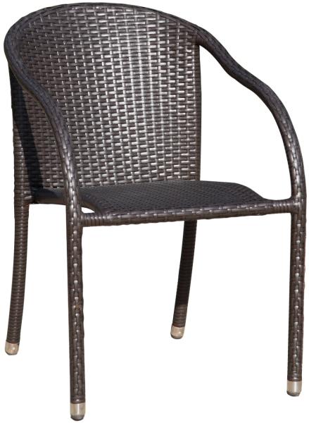 2x Garden Pleasure Stapelstuhl Garten Terrasse Stuhl Sessel Rattan Optik coffee