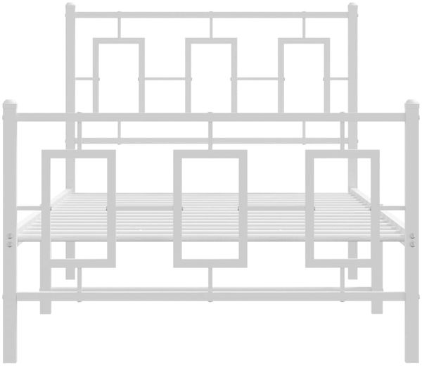 vidaXL Bettgestell mit Kopf- und Fußteil Metall Weiß 90x200 cm 374301 Bild 5