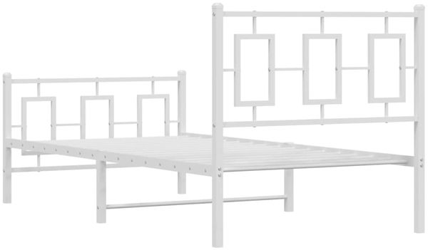 vidaXL Bettgestell mit Kopf- und Fußteil Metall Weiß 90x200 cm 374301 Bild 7