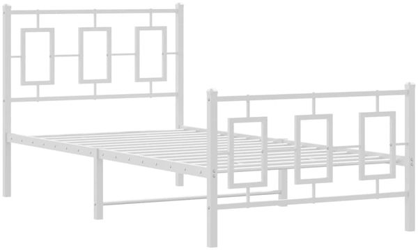 vidaXL Bettgestell mit Kopf- und Fußteil Metall Weiß 90x200 cm 374301 Bild 3