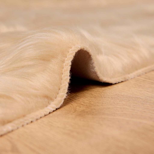 vidaXL Kunstschaffell Teppich Beige 80 x 200 cm Polyester 42021479 Bild 5