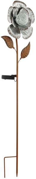 LED Solar-Steckleuchte, Blumen, silber, H 75 cm