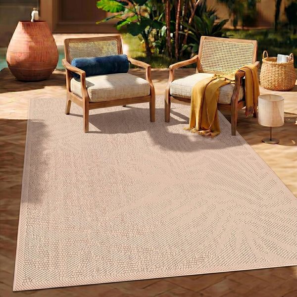 Vimoda Outdoorteppich Teppich In- und Outdoor Terrassen & Balkon Küche, Rechteckig, Höhe: 5 mm, Läufer Blumen Design wasserabweisend schnell trocknend