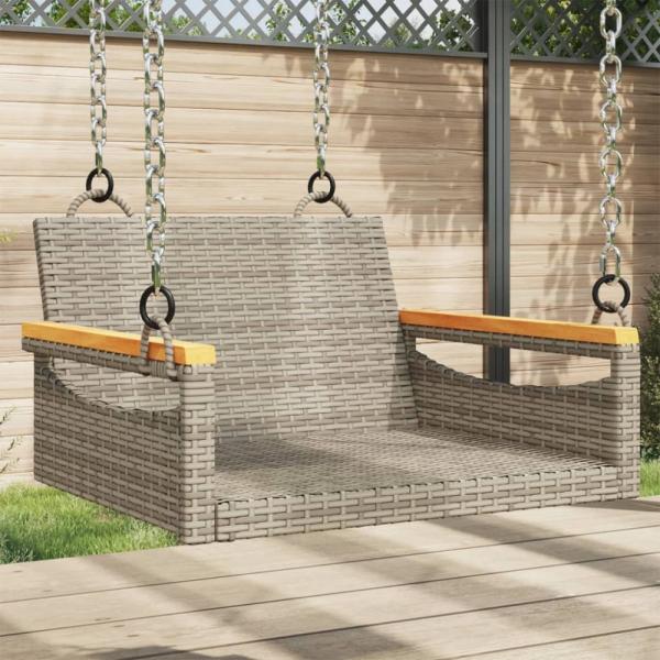 vidaXL Hängesessel Grau 63x62x40 cm Poly Rattan 368162