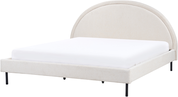 Bett mit Lattenrost Stoff MARGUT 180 x 200 cm Hellbeige