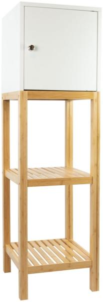osoltus Badschrank Badregal 114cm Kobe Bambus / weiß