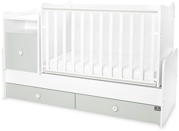 Lorelli Babybett Trend Plus 70x160cm Schreibtisch Kinderbett Schubladen Kommode grün