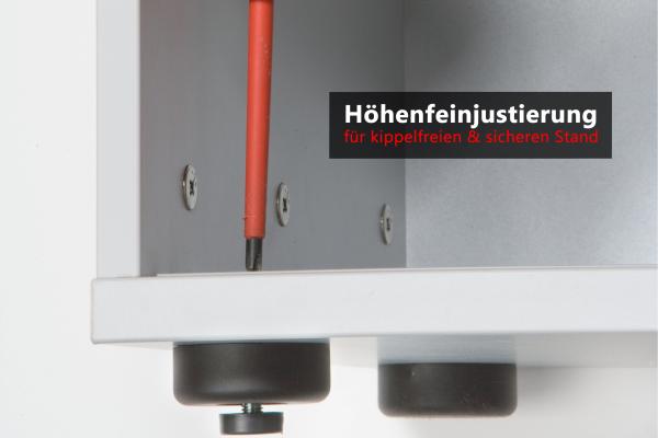 bümö® Schiebetürenschrank 3 OH abschließbar in grau mit Bogengriffen Bild 7