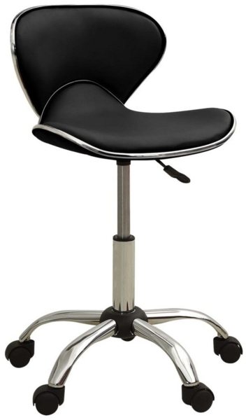 vidaXL Friseur Rollhocker Schwarz Kunstleder [323674]