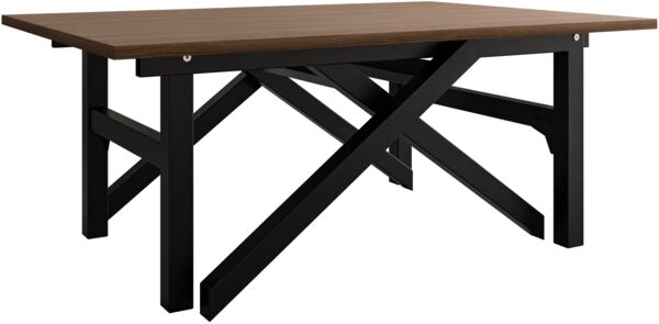 2-in-1 Couchtisch und Esstisch Xorkol Bis (Farbe: Schwarz / Nuss Franklin Tobacco)