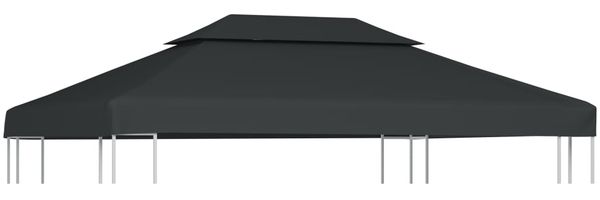 vidaXL Pavillon-Dachplane mit Kaminabzug 310 g/m² 4x3 m Anthrazit 44758