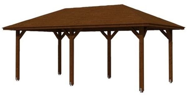 SKANHOLZ Pavillon, Zeltdach, viereckig, BxT: 374x656 cm nussbaum Gartenpavillon