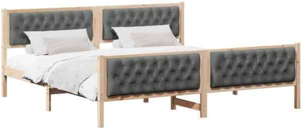vidaXL Bettrahmen Dunkelgrau 200 x 200 cm Massives Kiefernholz 3394269 Bild 2