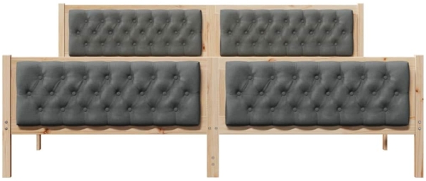 vidaXL Bettrahmen Dunkelgrau 200 x 200 cm Massives Kiefernholz 3394269 Bild 4