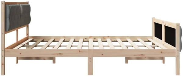 vidaXL Bettrahmen Dunkelgrau 200 x 200 cm Massives Kiefernholz 3394269 Bild 5