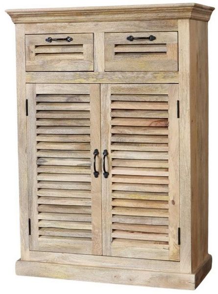 baario Highboard Highboard MAREDA Lamellen, massiv 90cm Lamellenschrank Dielenschrank