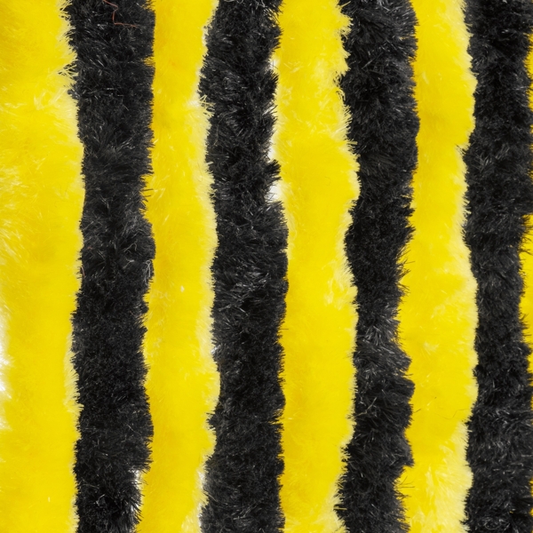 Moritz Flauschvorhang aus Chenille 100 x 200 cm schwarz gelb Türvorhang als Fliegenschutz Insektenschutz für Camping Wohnwagen