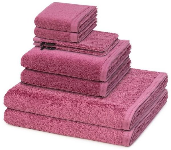 Vossen Vegan Life 8 tlg. Frottier-Set - 2 X Handtuch (50 X 100cm), 2 X Duschtuch (67 X 140cm), 2 X Gästetuch (40 X 60cm), 2 X Waschhandschuh (16 X 22cm) - 580 g/m2 - Blackberry