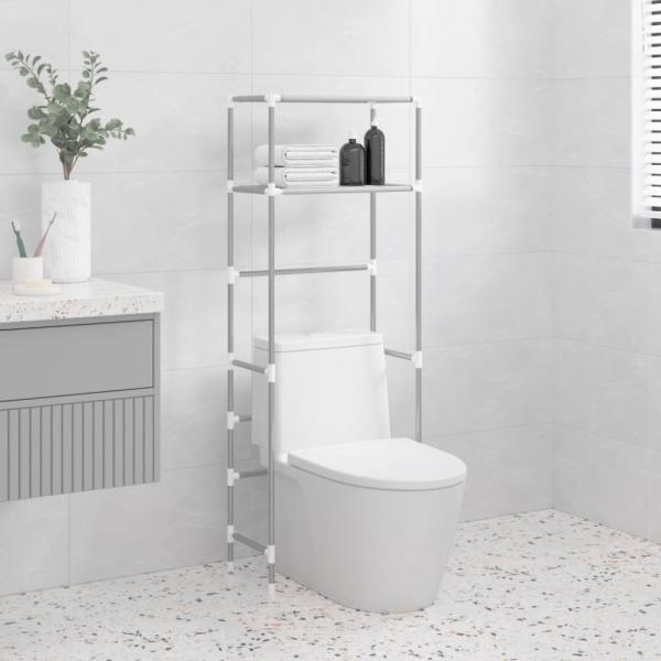 vidaXL Toilettenregal 2 Ablagen Grau 53,5x28x143 cm Eisen 343134