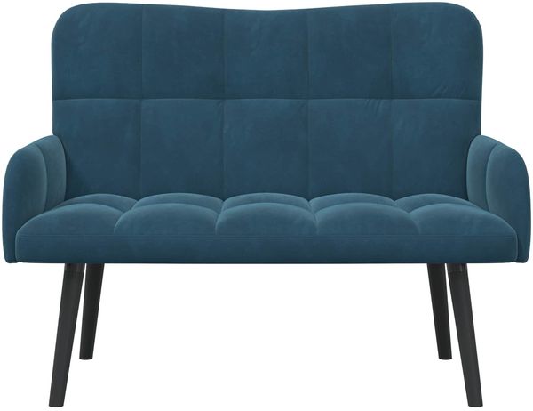vidaXL Zweisitzer Sofa Blau 115 x 61 x 87 cm Samt 42028948 Bild 4