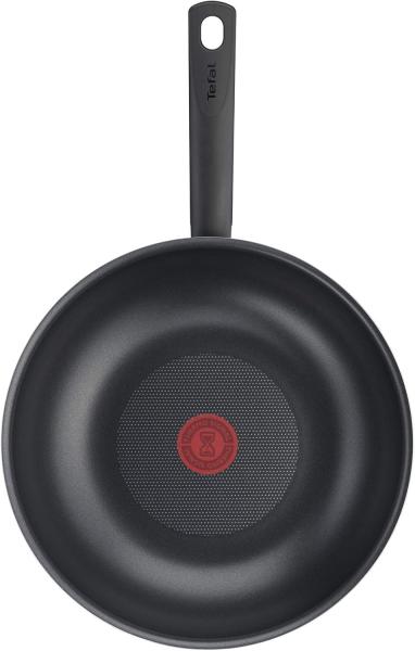 Tefal 28 cm große Wokpfanne, 6 bis 8 Personen, keine Induktion, Antihaftbeschichtung, widerstandsfähig, leicht zu reinigen, leistungsstark, Thermosignal, Hergestellt in Frankreich, Day By Day B56419AZ