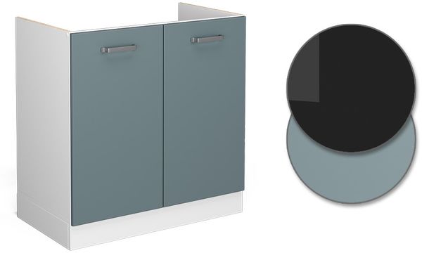 Spülenunterschrank R-Line Blau-Grau 80 cm , AP Anthrazit Vicco Bild 5