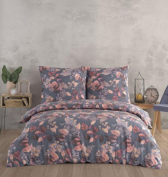Vency Home Bettwäsche in Gr. 135x200, 155x220 cm oder 200x200, 2 teilig, 1x Bettbezug Reißverschluss + 1x Kissenbezug 80x80 Umschlagverschluss