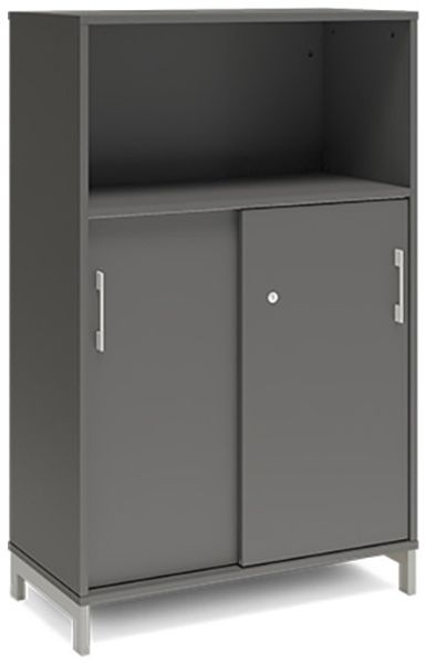 Büroschrank DNA 800x1275 mm Anthrazit/Weiß Schiebetür 3A4