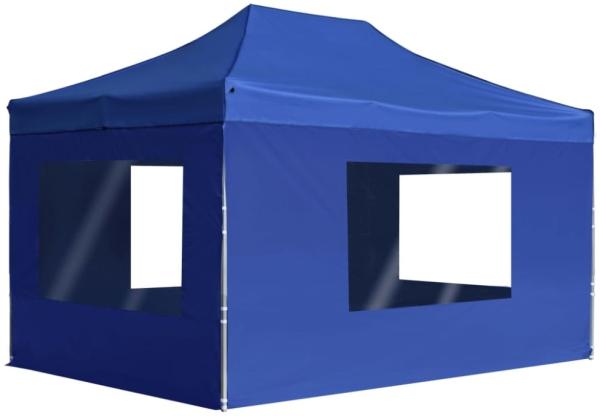 vidaXL Profi-Partyzelt Faltbar mit Wänden Aluminium 4,5x3 m Blau 45497