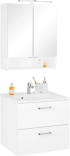 welltime Badmöbel-Set Ribera, (2-St), Spiegelschrank Breite 60 cm, Waschtisch