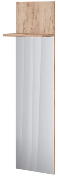 Wandgarderobe Siri Goldkraft Eiche 36 x 135 cm mit Spiegel Vicco