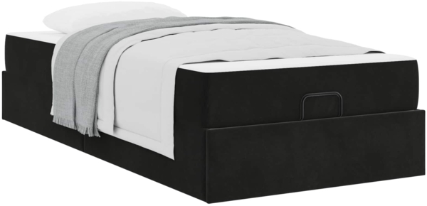 vidaXL Bettgestell mit Matratze mit Matratze 2 pcs Schwarz Samt 3399530