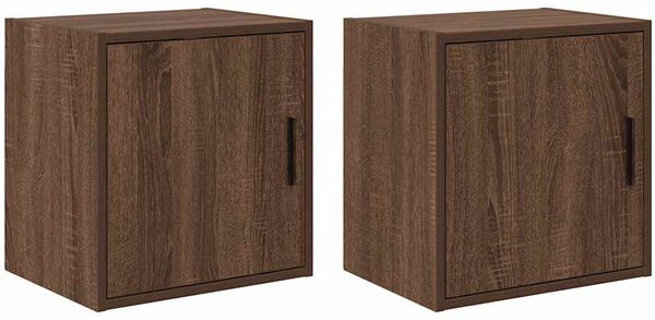 vidaXL Garagen-Wandschränke 2 Stk. Braun Eichen-Optik Holzwerkstoff 860638