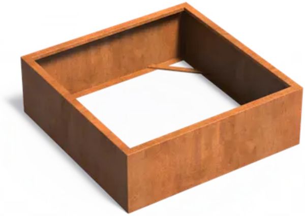 Adezz Pflanzgefäß Carrez ohne Boden aus Corten-Stahl Pflanzkübel Größe 120x120x40 cm