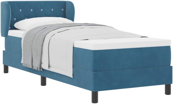 vidaXL Boxspringbett mit Kopfteil Dunkelblau 80 x 200 cm Samt 3340308 Bild 2