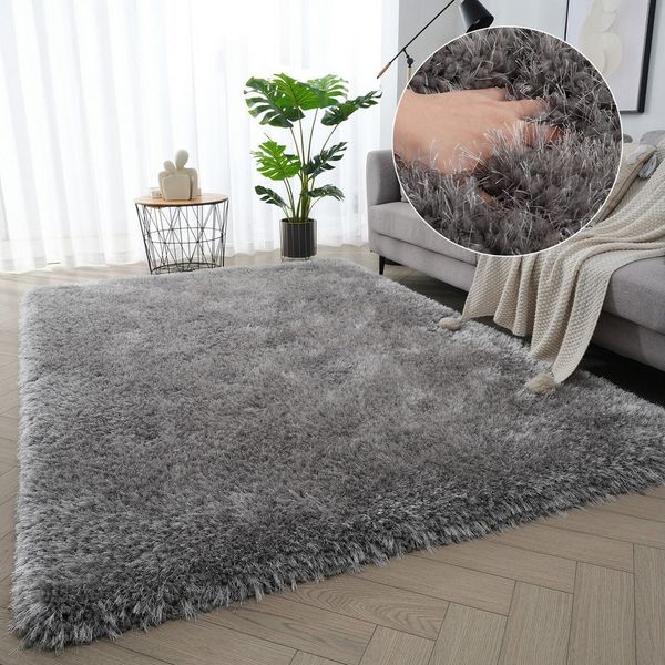 OTTO home Hochflor-Teppich Micro exclusiv Teppich, sehr hoher Flor, weich durch Mikrofaser, rechteckig, Höhe: 78 mm, sehr weich, flauschig, uni, Wohnzimmer, Schlafzimmer, Kinderzimmer