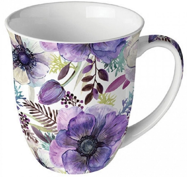 Ambiente Luxury Paper Products Becher Sommer, Blumen, Tiere, Pflanzen, Bäume, Herbst, Mug, Kollektion, 1-tlg, Porzellan Tasse, Becher 0,4 L Lila Traum, Themen Blumen - Pflanzen, Winter, Geburtstag, Hochzeit, Valentinstag, Muttertag, Geschenke