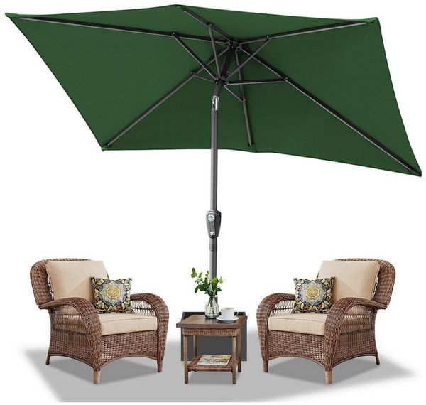 Clanmacy Sonnenschirm Sonnenschirm 200x300 cm knickbar Balkonschirm Gartenschirm UV50+ Grün, LxB: 300x200 cm, Stabiler knickbar/für Garten, Balkon, Terasse/Sonnenschutz