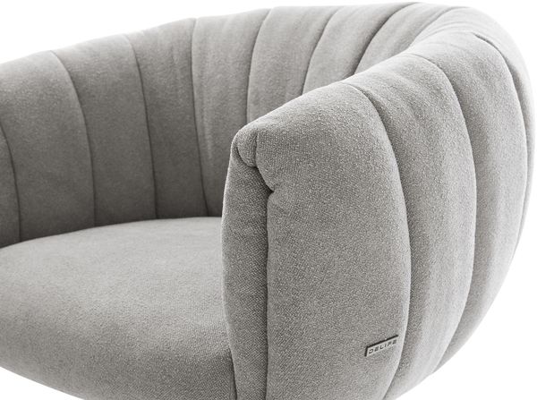 Drehstuhl Jada-Flex Strukturstoff Soft Grau Kreuzgestell breit Schwarz 360° drehbar Wippfunktion Taschenfederkern Bild 4