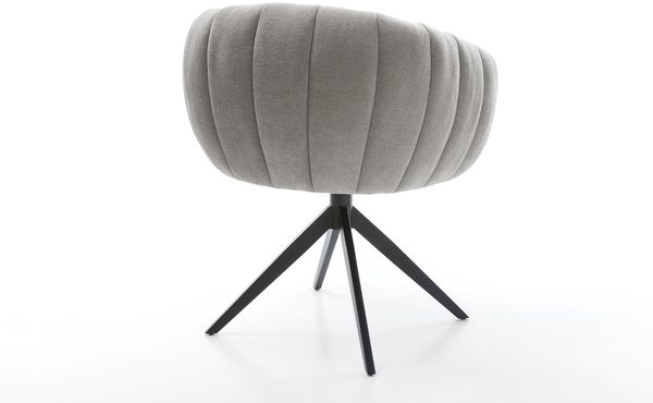 Drehstuhl Jada-Flex Strukturstoff Soft Grau Kreuzgestell breit Schwarz 360° drehbar Wippfunktion Taschenfederkern Bild 5