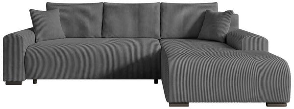 storez24 Ecksofa Soffe, mit Bettkasten und Schlaffunktion, Cordstoff, L-Form, bequem